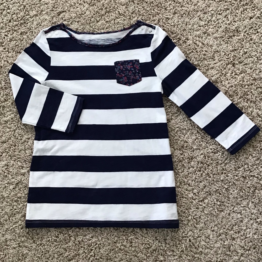 Oshkosh blue and white stripe long sleeve top